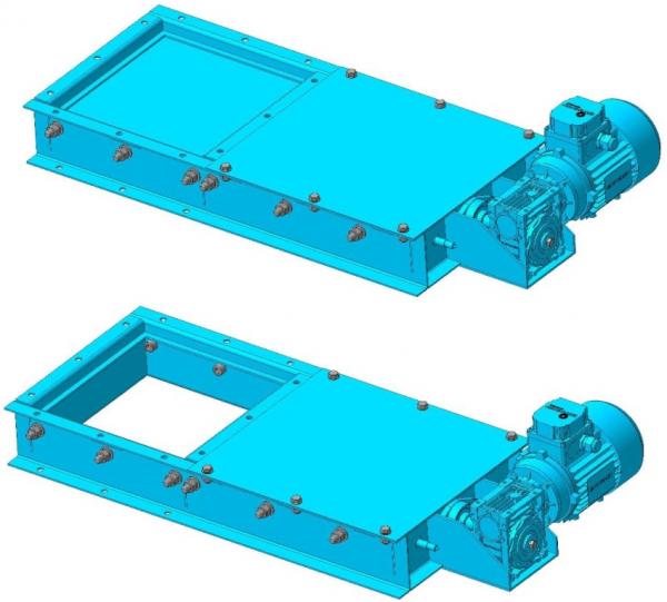 Задвижка реечная электрическая,   задвижка реечная ручная